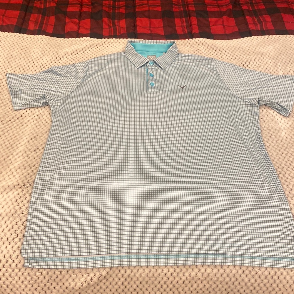 Callaway green plaid performance, golf polo
